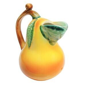 Salute Italia Pear Shaped Juice Pitcher 8.5" Yellow Green Figural Fruit Italy